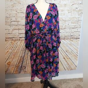 Meloday Womens Floral Print Dress Sz 2X